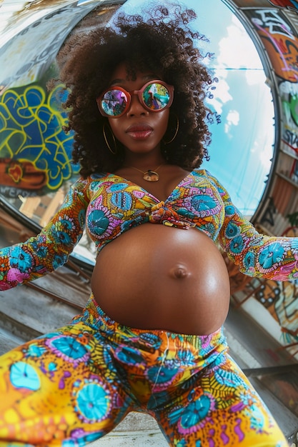 Mulheres negras grávidas posando