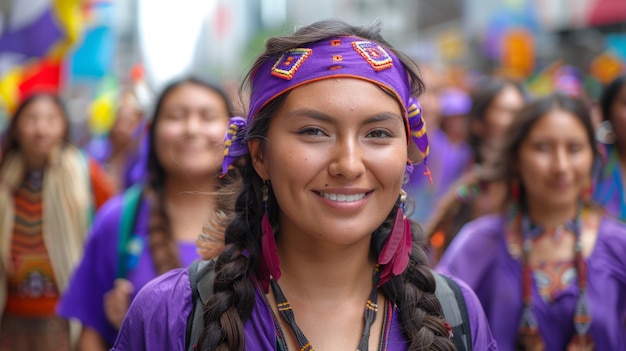 Mulheres protestando por direitos no dia da mulher