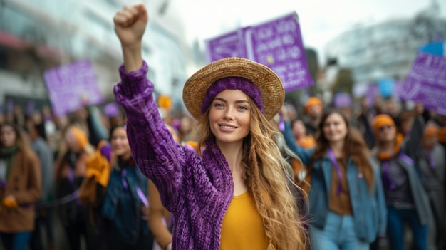 Foto grátis mulheres protestando por direitos no dia da mulher