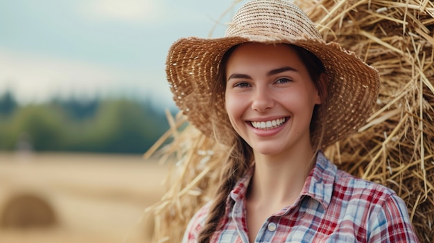 Foto grátis mulheres que trabalham na agricultura rural e no setor agrícola para celebrar as mulheres no campo de trabalho no dia do trabalho.