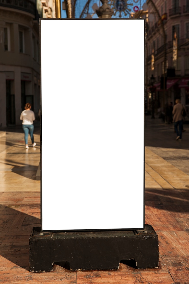 Foto grátis mupi em branco na cidade ensolarada