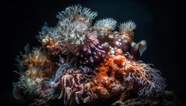 Foto grátis nadar com a vida marinha multicolorida no belo mar vermelho gerado pela ia