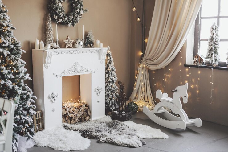 Foto grátis natal dentro de casa interior sala de estar