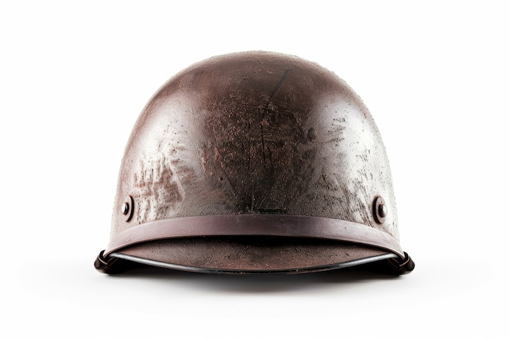 Foto grátis natureza morta de um capacete de soldado
