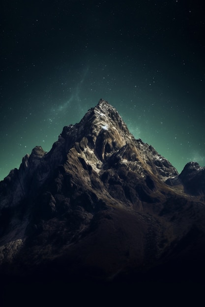 Foto grátis natureza paisagem com montanhas e céu noturno estrelado