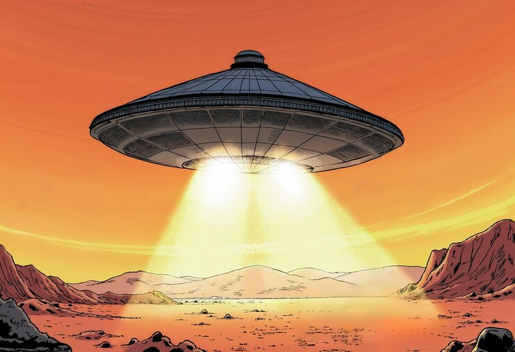 Foto grátis nave espacial em paisagem natural