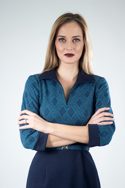 Foto grátis negócio, mulher, retrato, cruzado, braços