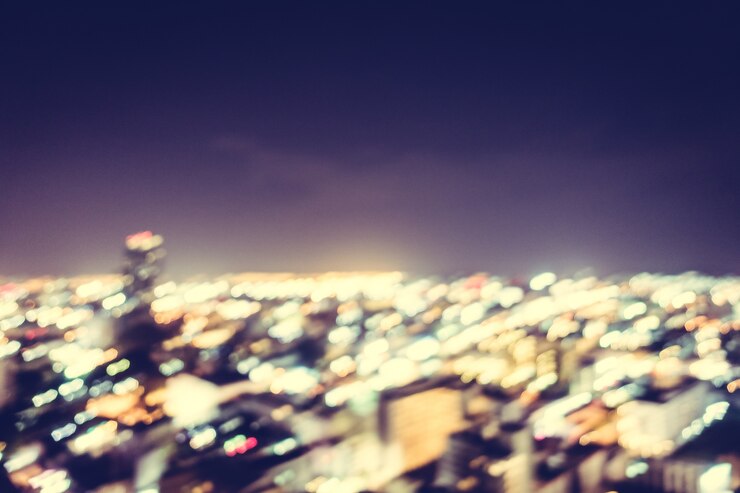 Foto grátis noite da cidade com efeito bokeh
