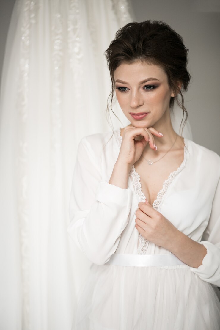 Foto grátis noiva em sua preparação de manhã de dia de casamento