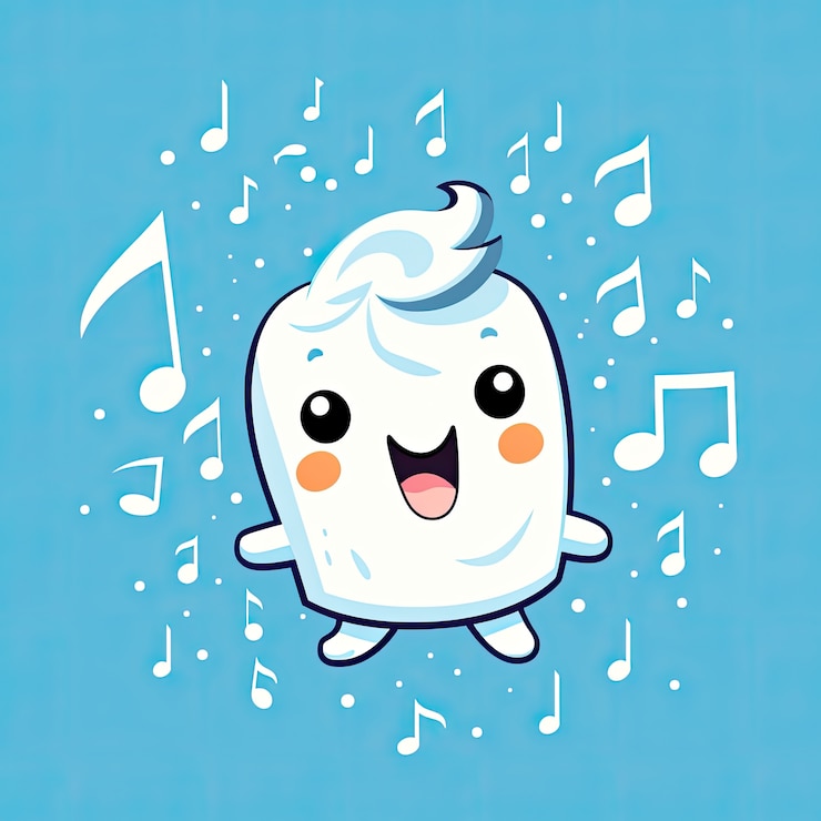 Foto grátis notas musicais de estilo de desenho animado