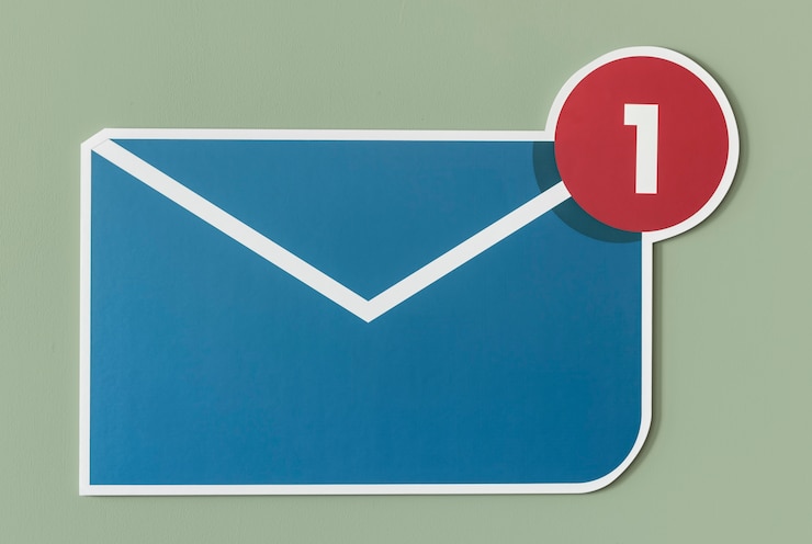 Foto grátis novo ícone de email de mensagem recebida