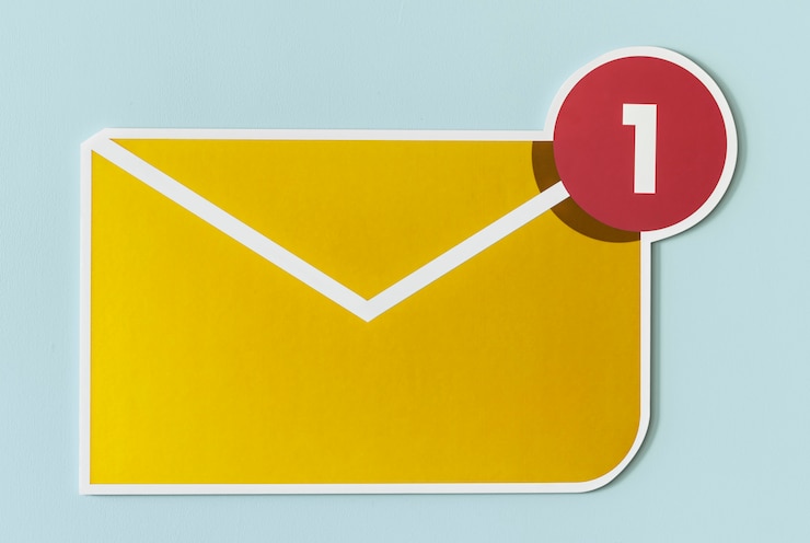 Foto grátis novo ícone de email de mensagem recebida