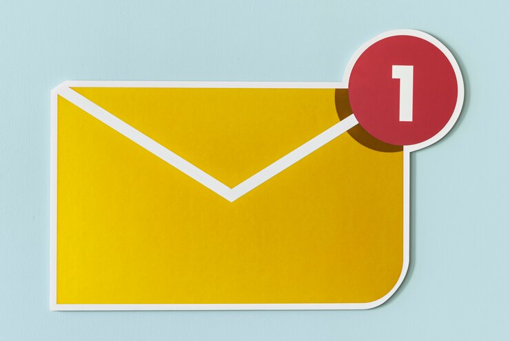 Foto grátis novo ícone de email de mensagem recebida