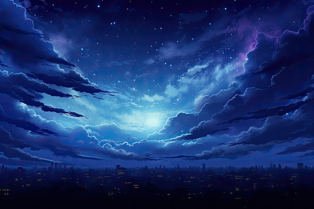 Foto grátis nuvens de estilo anime