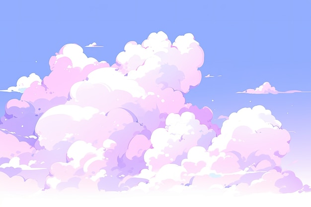 Foto grátis nuvens de estilo anime