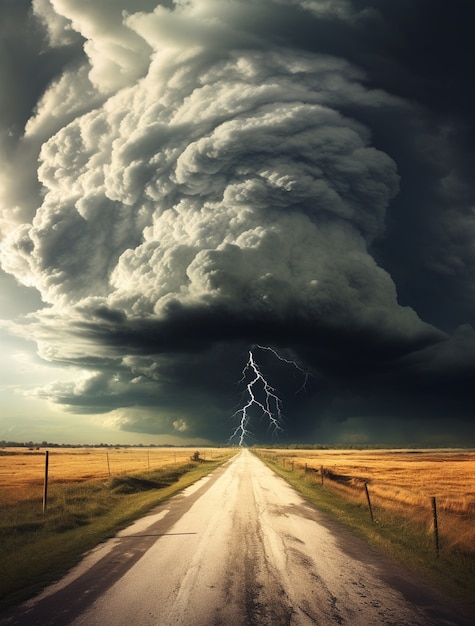 Nuvens e tempestade de estilo fotorrealista