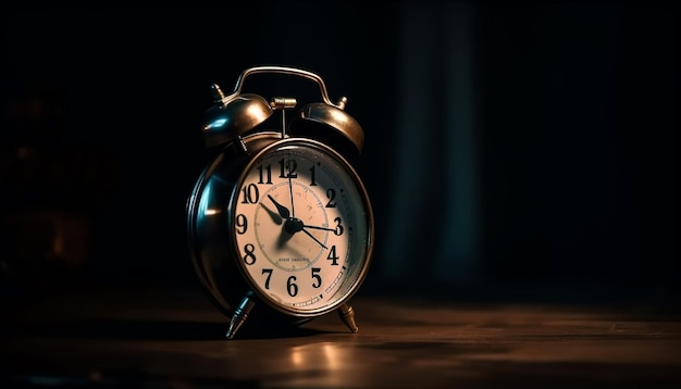 Foto grátis o alarme da meia-noite toca acordando o relógio antigo gerado pela ia