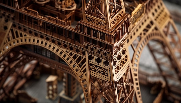 Foto grátis o majestoso monumento de metal simboliza a elegância da cultura francesa gerada pela ia
