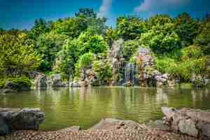 Foto grátis o parque da cidade com o lago