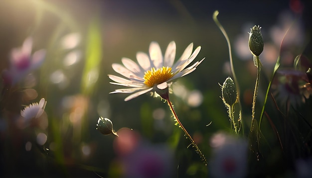 Foto grátis o prado de verão da natureza está em plena floração generativa ai