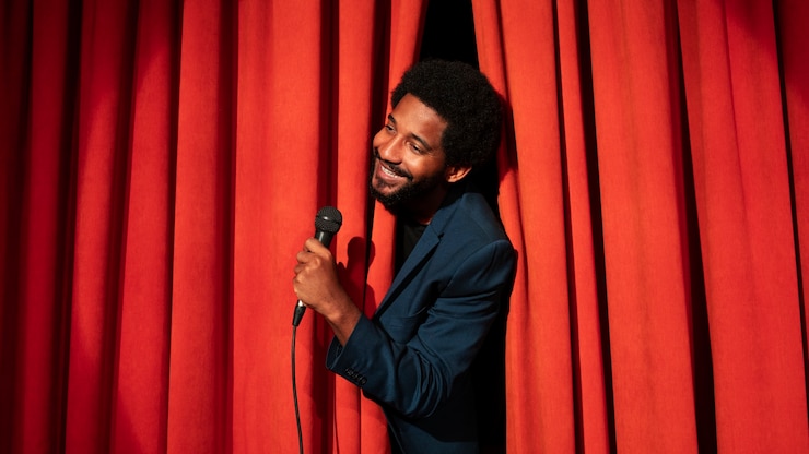 Foto grátis o processo de criação de stand up comedy