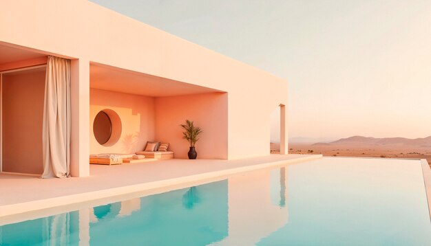 Oásis do deserto estética da casa minimalista