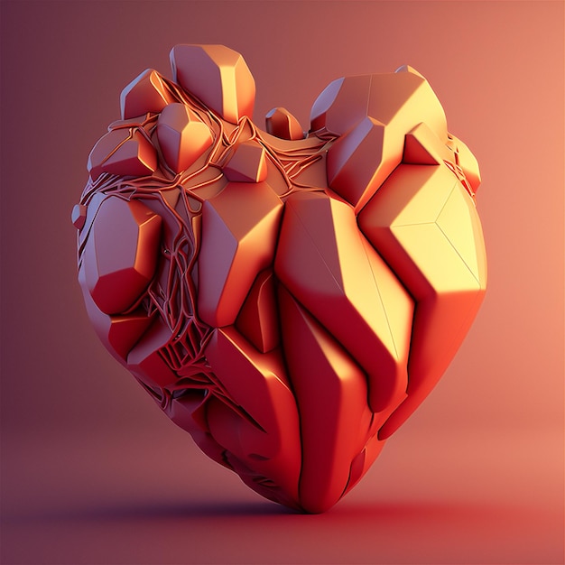 Foto grátis objeto de coração vermelho em formas de coração de fundo desfocado para festa de aniversário de dia dos namorados ou casamento