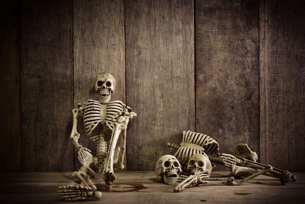 Foto grátis objeto fundo corpo esqueleto de madeira