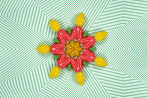 Foto grátis obra de mandala fundo colorido padrão 3d