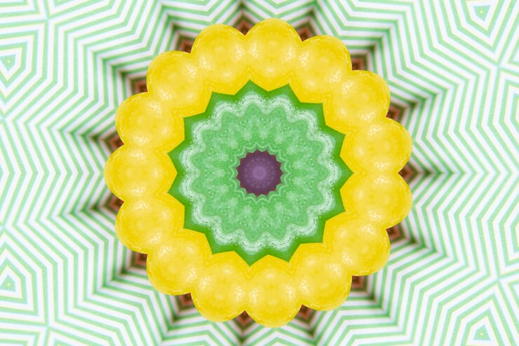Foto grátis obra de mandala fundo colorido padrão 3d