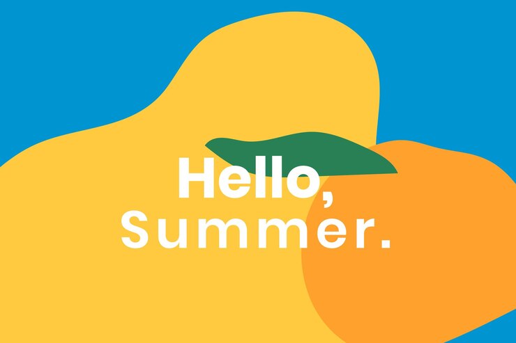 Foto grátis olá banner colorido de verão no estilo moderno de memphis