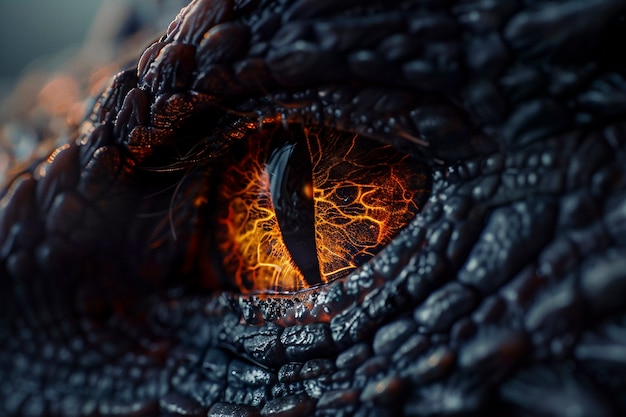 Olho de dragão fantástico de perto.