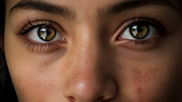 Olhos humanos de vista frontal