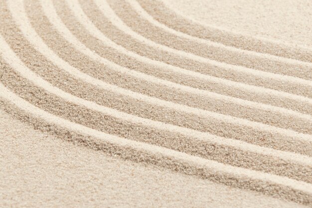 Onda de areia zen com textura de fundo no conceito de atenção plena