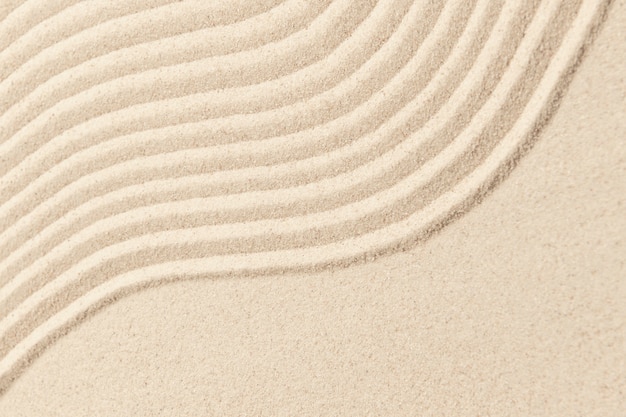 Onda de areia zen com textura de fundo no conceito de saúde e bem-estar