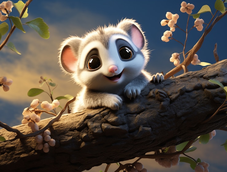 Foto grátis opossum bonito ao ar livre