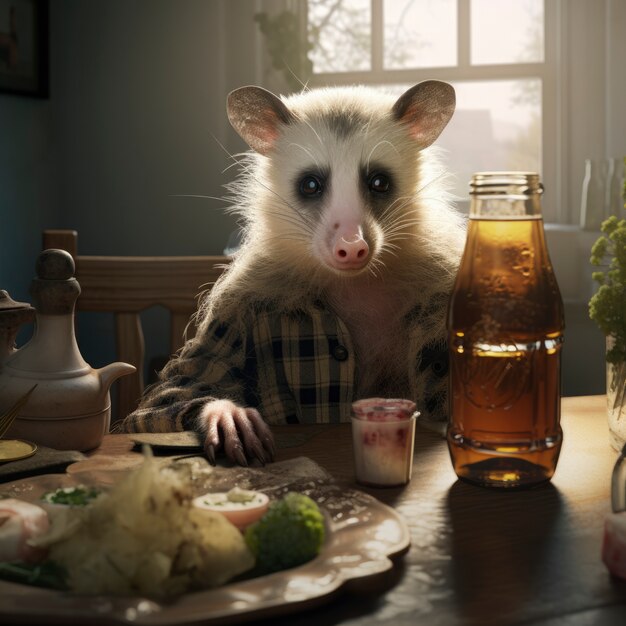 Foto grátis opossum de estilo fantasia