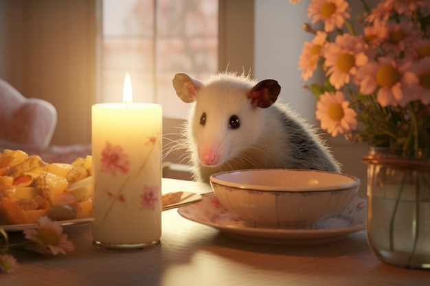 Foto grátis opossum de estilo fantasia