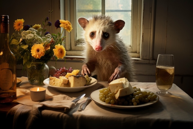 Foto grátis opossum de estilo fantasia