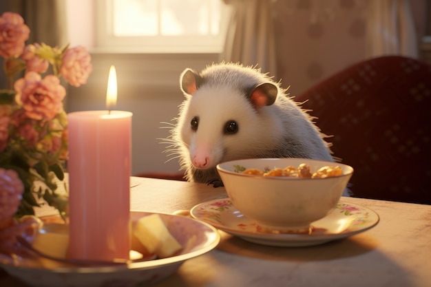 Foto grátis opossum de estilo fantasia