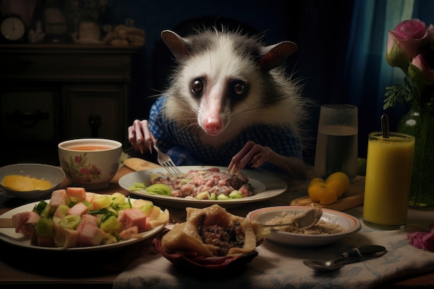 Foto grátis opossum de estilo fantasia