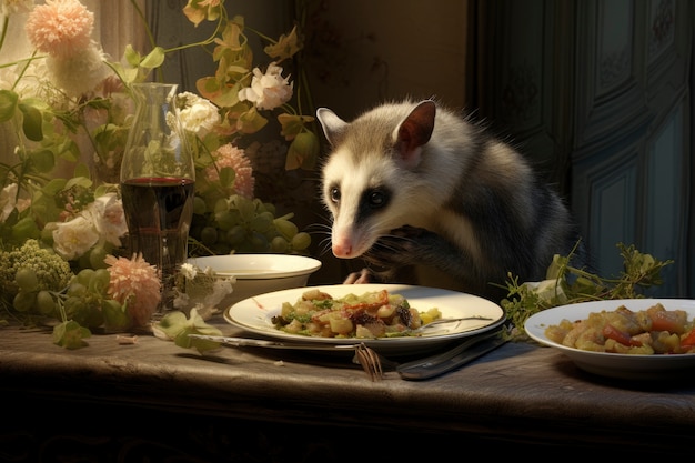 Foto grátis opossum de estilo fantasia