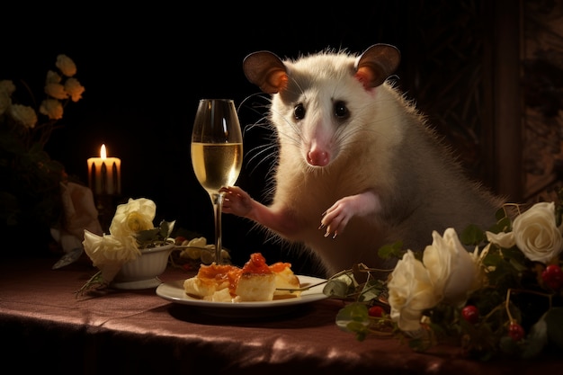 Foto grátis opossum de estilo fantasia