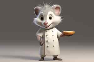 Foto grátis opossum fofo com comida saborosa