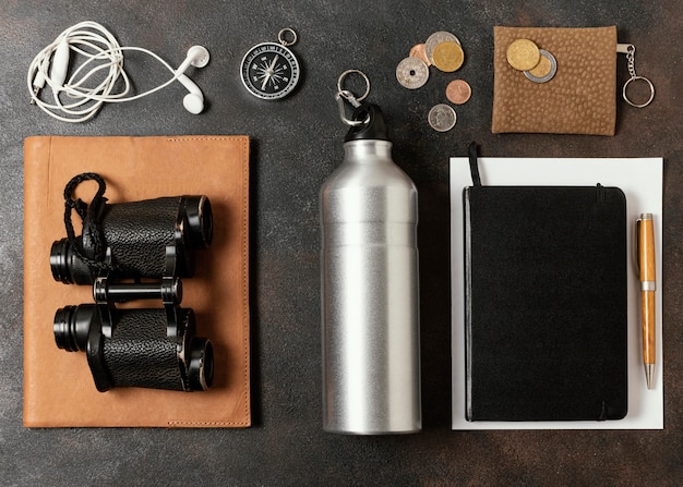 Organização de diferentes elementos de viagem
