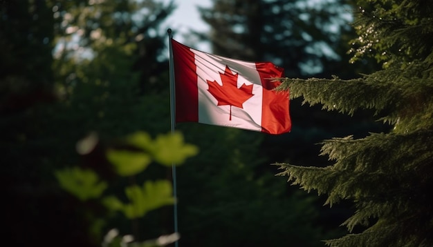 Foto grátis orgulho canadense refletido em cores vibrantes de outono generative ai