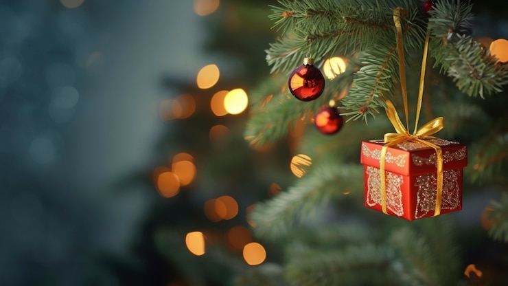 Foto grátis ornamento de presente para árvore de natal