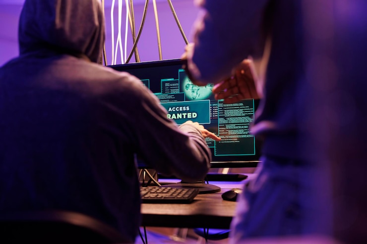 Foto grátis os criminosos hackearam o sistema com sucesso.
