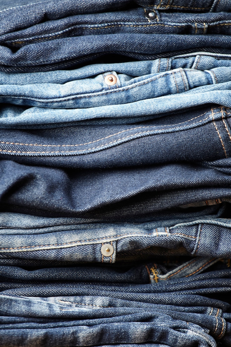 Foto grátis os detalhes de tecido jeans azul