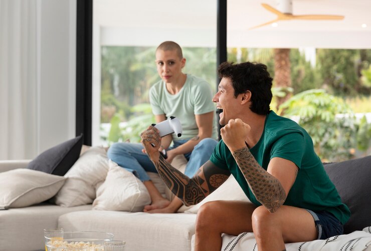 Foto grátis os jogadores se divertem jogando videogame